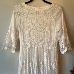 STUNNING White Lace Maternity Dress